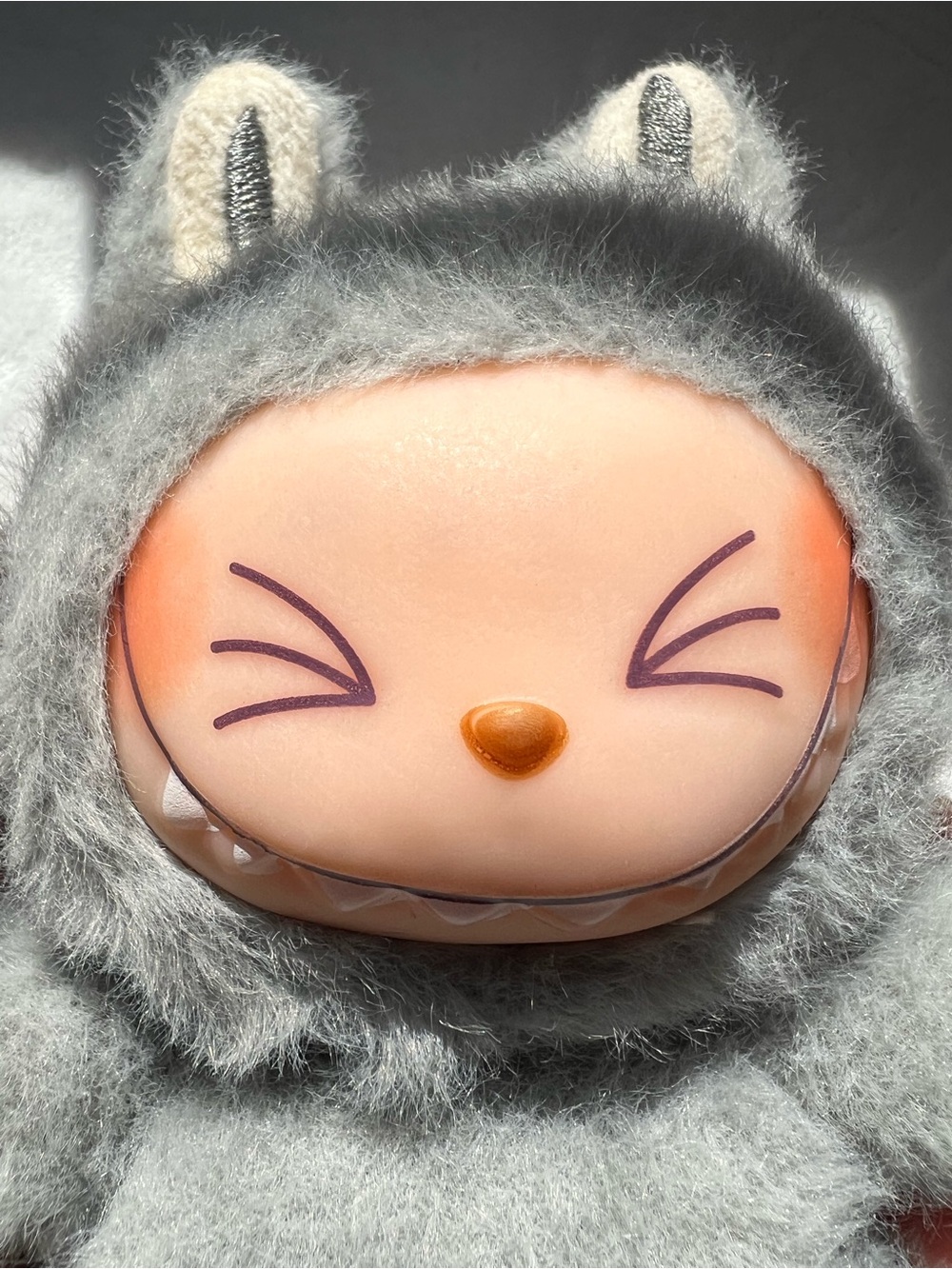 2 Labubu Plush Gray Bunny Monster Doll — Soft Cuddly Kids Toy - Picture 8 of 17